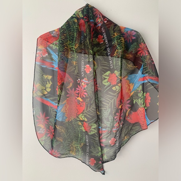 Gems of the Caribbean, Tropical Parrot palms scarf swim waist wrap - Picture 1 of 2
